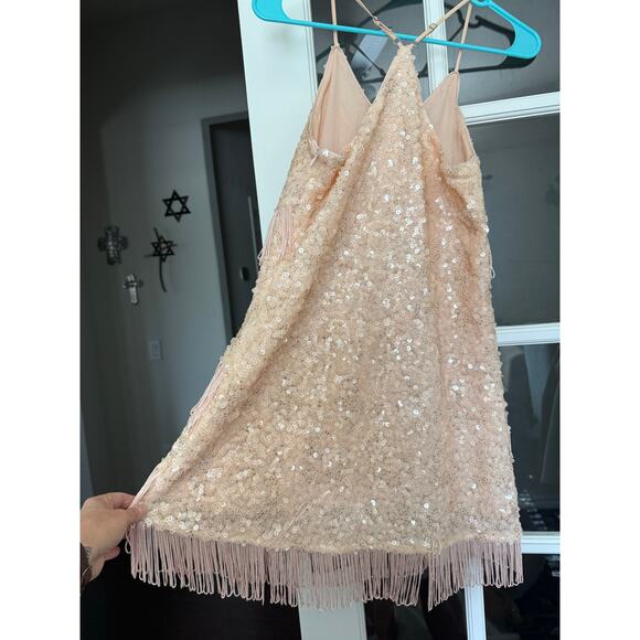 Gianni Bini Maritza Sequin and Fringe Pink Dress XS - Picture 6 of 14